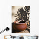 A clay bowl and wooden tool Wall Mural