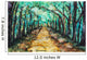Watercolour painting of a path lined with trees Wall Mural