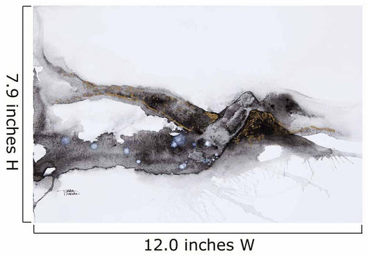 Watercolour painting of an abstract black shape on a white background Wall Mural