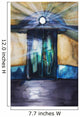Watercolor painting of an opening door filled with light Wall Mural