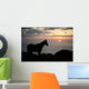 Hawaii, Big Island, horse at North Kohala Ranch at Sunset Wall Mural