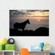 Hawaii, Big Island, horse at North Kohala Ranch at Sunset Wall Mural