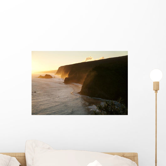Pololu and Honokane Niu Valleys at sunrise from Pololu Lookout Wall Mural