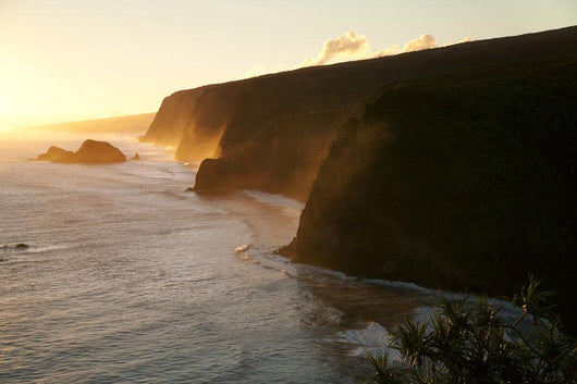 Pololu and Honokane Niu Valleys at sunrise from Pololu Lookout Wall Mural