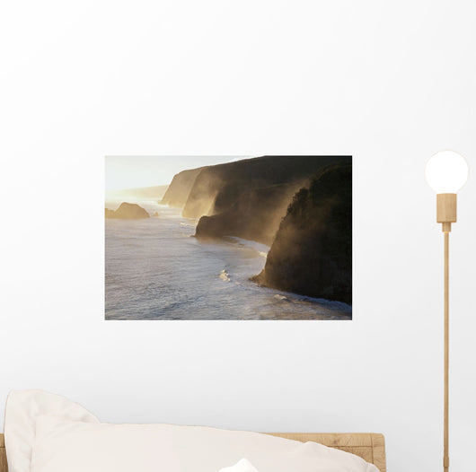 Pololu and Honokane Niu Valleys at sunrise from Pololu Lookout Wall Mural