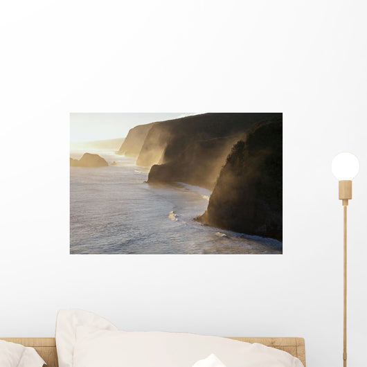 Pololu and Honokane Niu Valleys at sunrise from Pololu Lookout Wall Mural