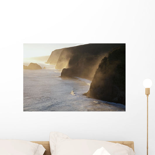 Pololu and Honokane Niu Valleys at sunrise from Pololu Lookout Wall Mural