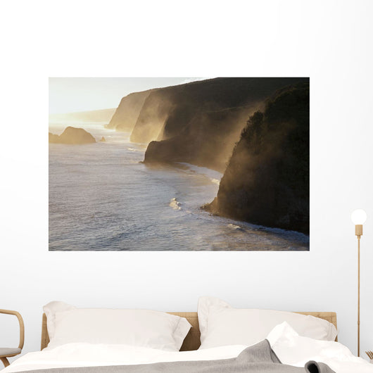 Pololu and Honokane Niu Valleys at sunrise from Pololu Lookout Wall Mural