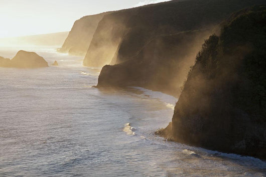 Pololu and Honokane Niu Valleys at sunrise from Pololu Lookout Wall Mural