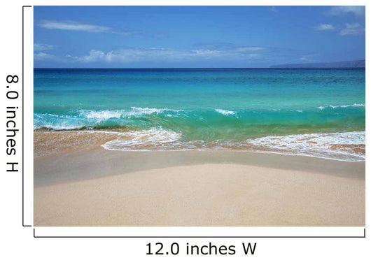 Hawaii, Maui, Makena, Sandy Makena Beach with land in the distance Wall Mural