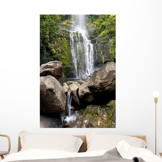 Hawaii, Maui, A view of Wailua Falls Wall Mural