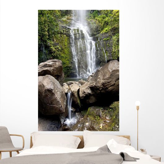 Hawaii, Maui, A view of Wailua Falls Wall Mural