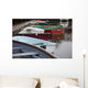 Close up of small wooden boats in the Rockport Harbor Wall Mural