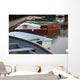 Close up of small wooden boats in the Rockport Harbor Wall Mural