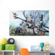 Watercolor painting of a barn scene Wall Mural
