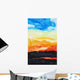 Watercolor painting of a lake of fire Wall Mural