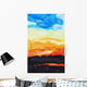 Watercolor painting of a lake of fire Wall Mural