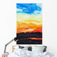 Watercolor painting of a lake of fire Wall Mural