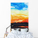 Watercolor painting of a lake of fire Wall Mural