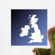 Uk and Ireland Map Outline Wall Mural