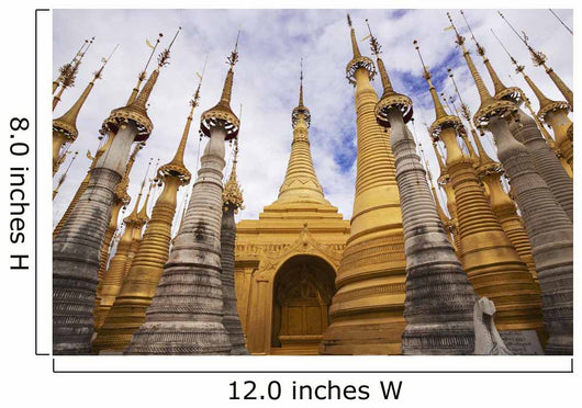 Ruined pagodas at Shwe Inn Thein Paya above Inthein on Inle Lake Wall Mural