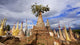 Ruined pagodas at Shwe Inn Thein Paya above Inthein on Inle Lake Wall Mural