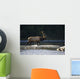 Bull Roosevelt elk crossing river with mergansers in the foreground Wall Mural