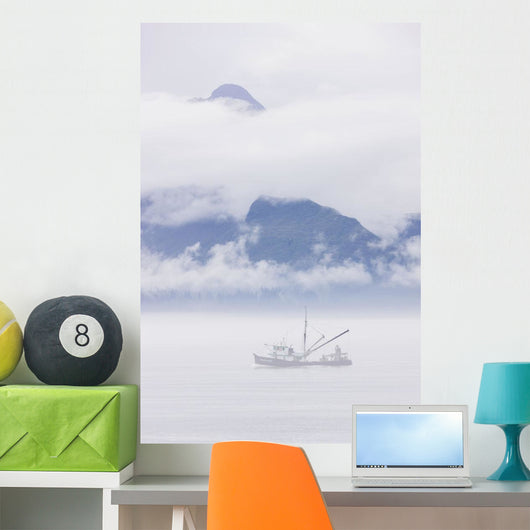Commercial Fishing Boat Silver Wall Decal 2