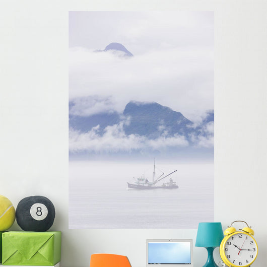Commercial Fishing Boat Silver Wall Decal 2