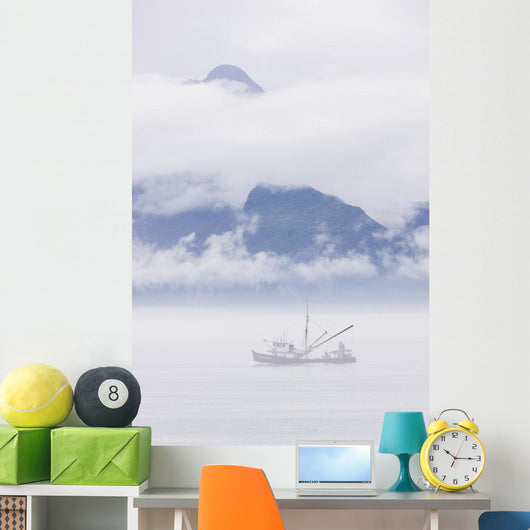 Commercial Fishing Boat Silver Wall Decal 2