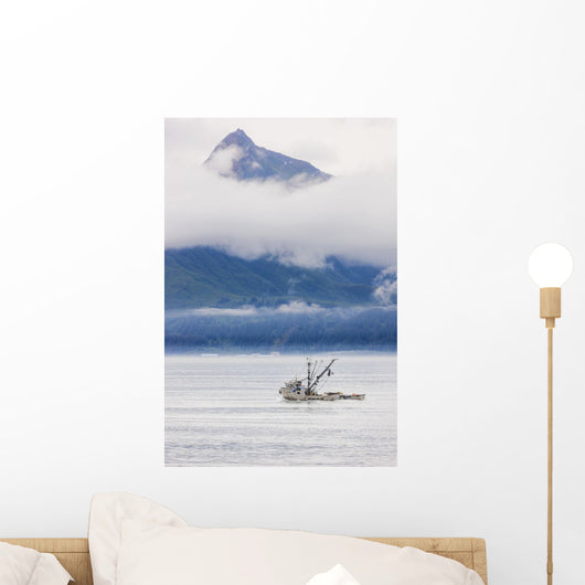 Commercial Fishing Boat Silver Wall Decal 1