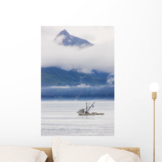 Commercial Fishing Boat Silver Wall Decal 1