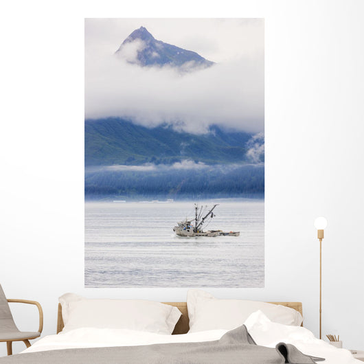 Commercial Fishing Boat Silver Wall Decal 1