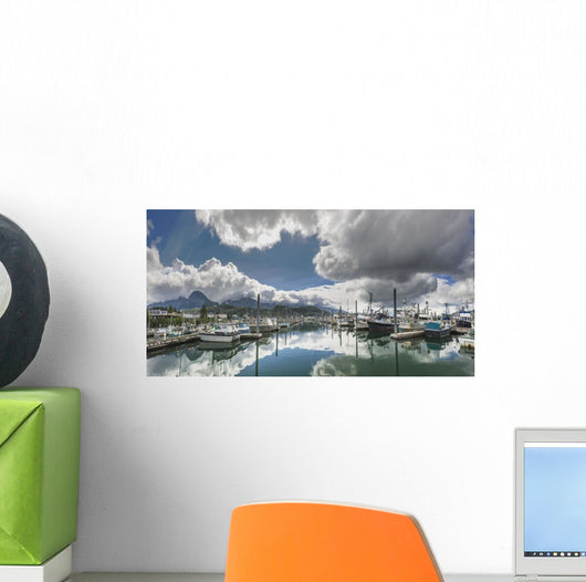 Scenic view of the Cordova small boat harbor Wall Mural