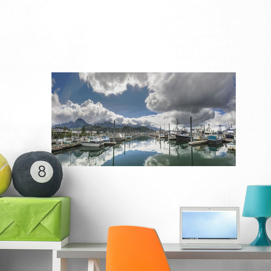 Scenic view of the Cordova small boat harbor Wall Mural