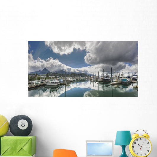Scenic view of the Cordova small boat harbor Wall Mural