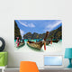 Long Tail Boat at Maya bay, PhiPhi Island , Phuket Thailand Wall Mural