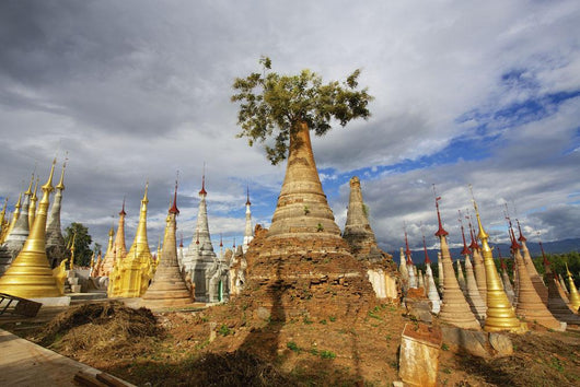 Ruined pagodas on Ingle Lake Wall Mural