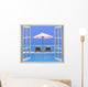 Open window with beach and ocean Wall Decal