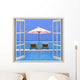 Open window with beach and ocean Wall Decal