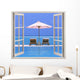 Open window with beach and ocean Wall Decal