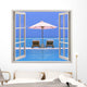 Open window with beach and ocean Wall Decal