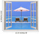 Open window with beach and ocean Wall Decal