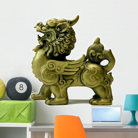 Green Fuu Dog Lion Wall Decal