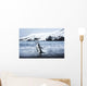 Chinstrap Penguin walking on black volcanic beach on Deception Island Wall Mural