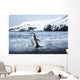 Chinstrap Penguin walking on black volcanic beach on Deception Island Wall Mural