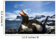 Flash illuminated portrait of Gentoo Penguin on nest Wall Mural