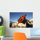 Gentoo Penguin pecks at camera lens while nesting Wall Mural