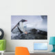 Gentoo Penguin leaping from water onto shoreline Wall Mural