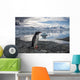 Gentoo Penguin standing on rocky shoreline along Errera Channel Wall Mural